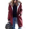 Autumn Women Surge Coat Five Colors Long Eight Yards with Fur Collar and Hood Winter Orders