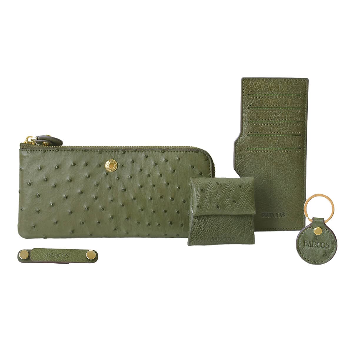 

Ostrich Leather Wallet ONESIZE Green [Barcos] L-shaped Ricco L Women s