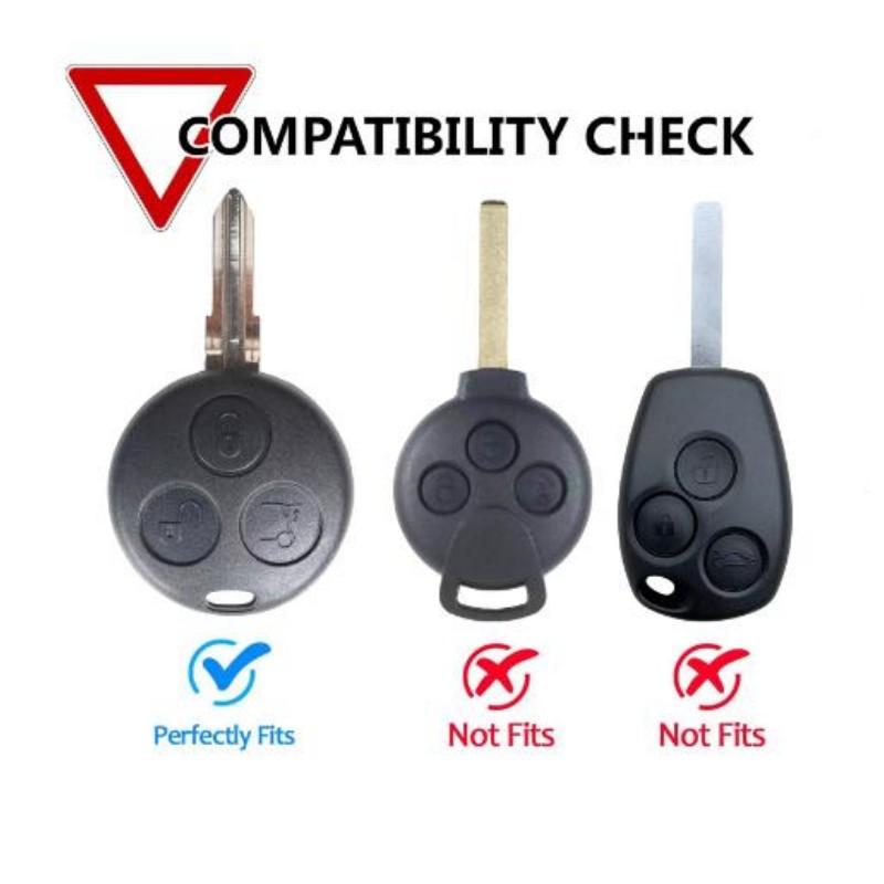 Für Benz Smart Roadster Fortwo Cross Blade 6 City Coupe Cabrio K Forfour Silikon-Fernschlüsselanhänger Ring Hülle Abdeckung Halter 3 Tasten