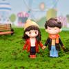 DIY Hand In Hand for Girls Micro Landscape Couples Figurine Cake Ornament Crafts Miniatures Decor