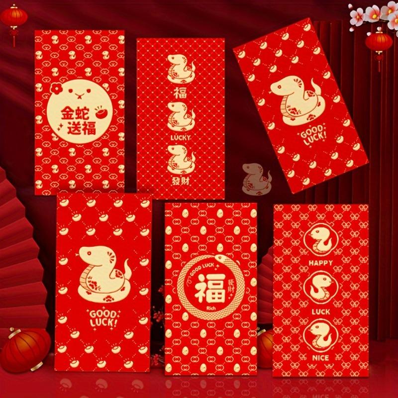 6pcs, 2025 Red Envelope Chinese New Year ,  Envelope for Money, Hongbao, Used for Weddings, Valentine's Day, Thanksgiving Gift.