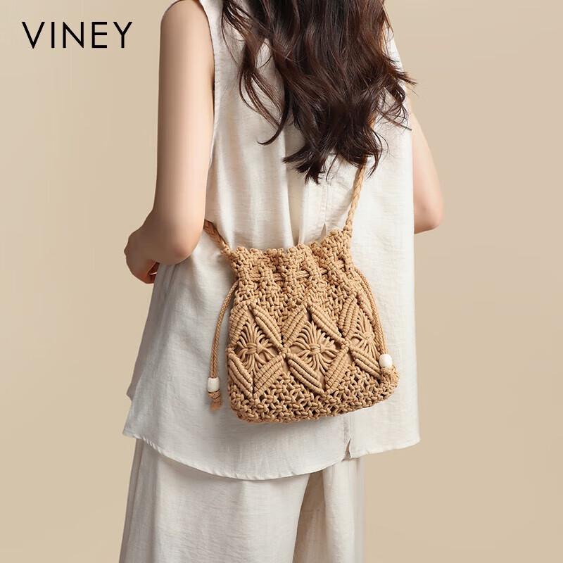 Viney Dames Geweven Crossbody Emmer Tas