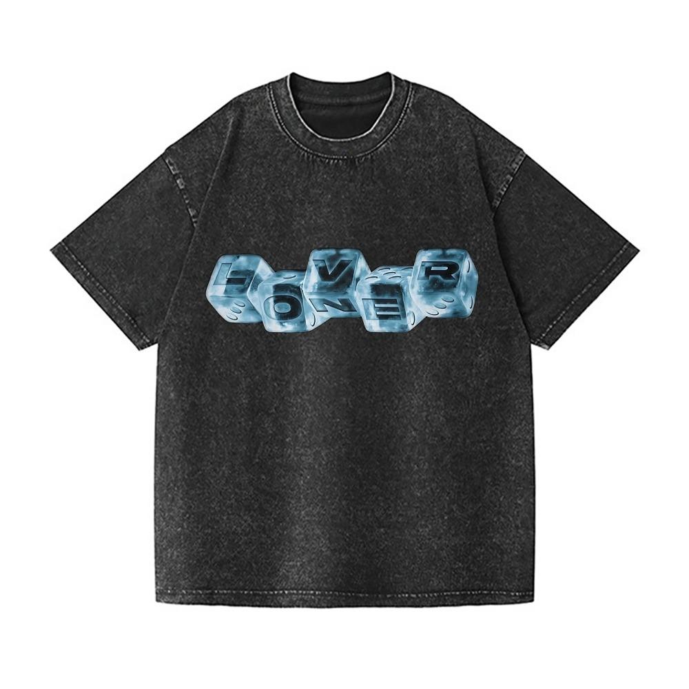 Fashion Wash Japanese Design T-shirts Casual Washed Acid Lover Loose Fit Tees Vintage Harajuku Hiphop Tunics Oversized