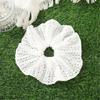Französisch Weiß Texturiertes Scrunchie Haargummi Dehnbarer Stoff Sanftes Haaraccessoire Für Büro Party Alltag