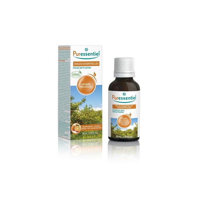 Puressentiel Diffusion Diffuse Voyage en Sicile Huiles essentielles pour diffusion 30ml