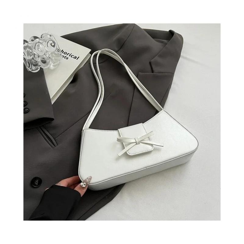 (Weiß) Hochwertige Retro-Damen-Achseltasche Frühjahr 2026 Neu PU-Leder Damen-Pendler-Umhängetaschen Solide Kleine Handtaschen für Damen
