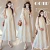2026 Spring Fashionable Embroidered Korean-Style Sweet Maternity Long Dress