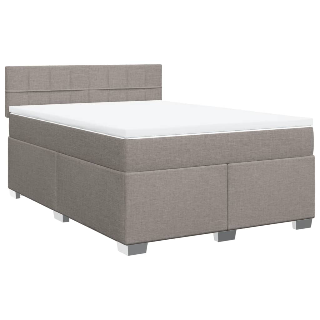 Vidaxl Kontinentalbett Mit Matratze, Taupe, Stoff, 140X200 Cm