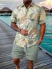 Sommer Strand 2-teiliges Hemd Set Herren Lässig Tropischer Print Kurzarmhemd Und Shorts Set Tropisches Hemd Herren Urlaubs Sets