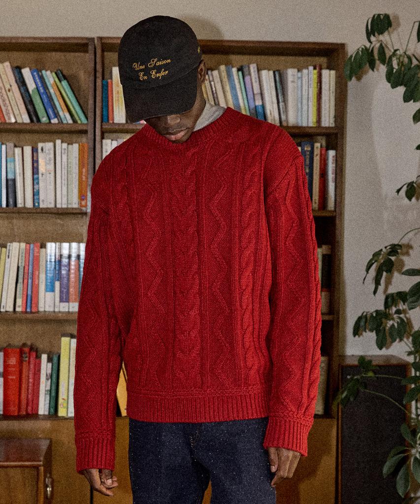Pilpeu Cable Classic Knit 30(Deep Red)
