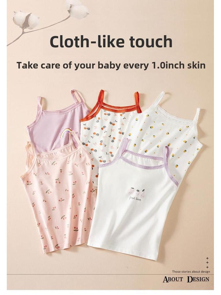 A-Class Summer Pure Cotton Antibacterial Tank Top for Girls and Infants