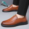 Leather Shoes Men's 2025 Summer New Soft-soled One-pedal Men's Business and Leisure Middle-aged Leather Shoes