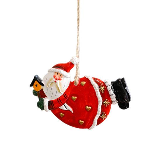 Santa Claus Hanging Pendants Christmas Tree Decor Resin Festive Decorations for Home Party Xmas DIY Gifts