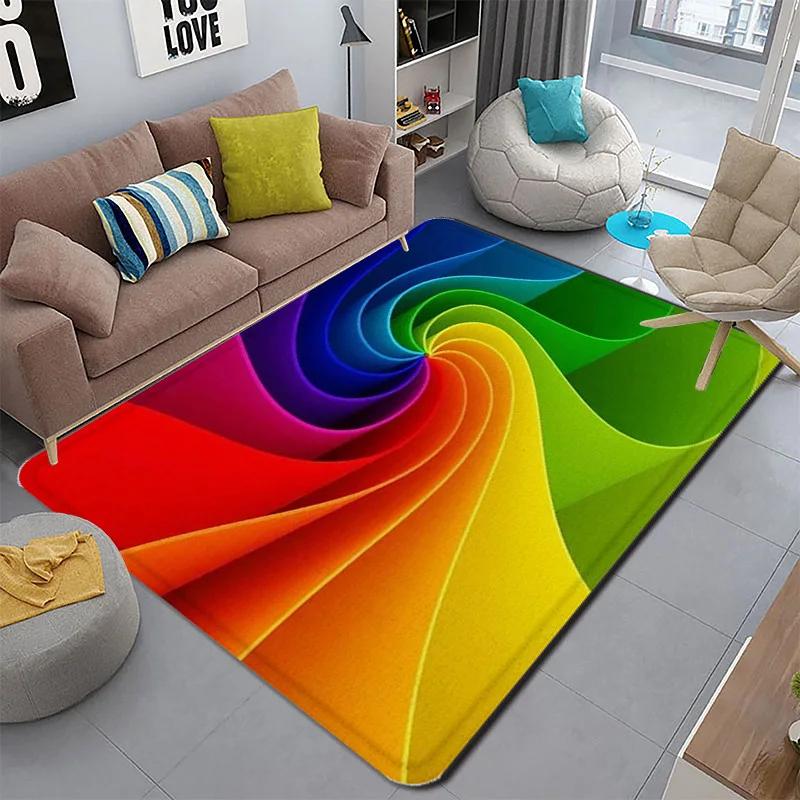 Home Living Room Carpet Children's Crawling Mat Crystal Velvet 3D Printing Floor  Non-slip Sitting Blanket