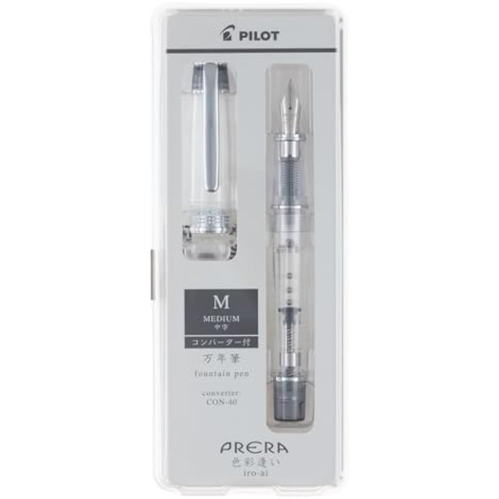 PILOT PFPR1TBM Prela PRERA COLOR MEET MEDIUM TRANSPARENT BLACK FOUNTAIN PENS