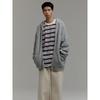 Sand Sound (Unisex) Wool Blend Cable Knit Zip-Up Hoodie Grey