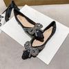 Plus Size Women's Rhinestone Pointed Toe Loafers (Sizes 41-43) - 2022 Flat Fashion Style
