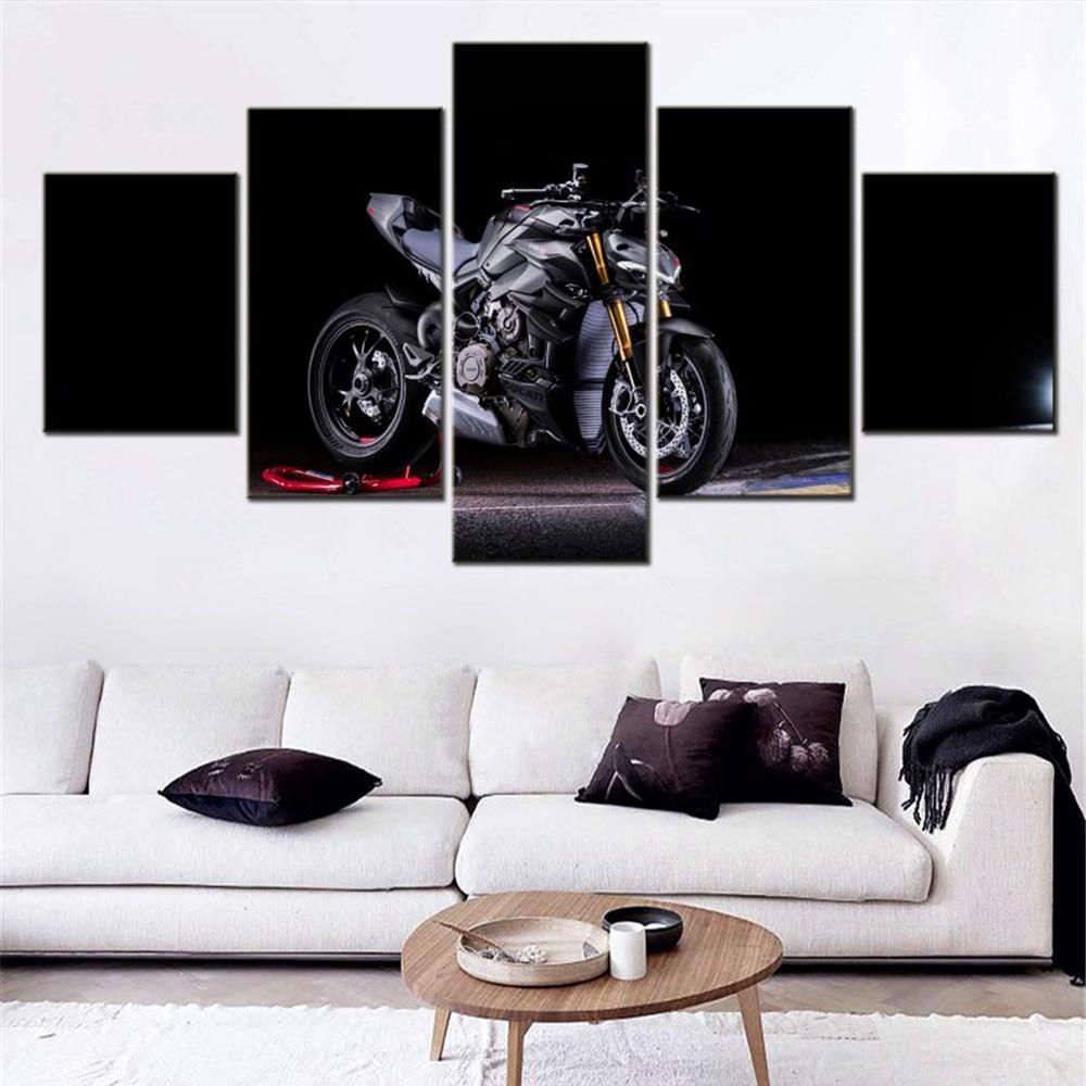

5 Panels Canvas Wall Arts Ducati Streetfighter V4 S Poster Painting Wallpaper Home Decorative Living Room Modern Bedroom Mural 20x35 20x45 20x55cm
