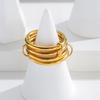 Stainless Steel Multilayer Stackable Finger Ring Minimalist Waterproof 18K Gold Plated Connecting Ring Trendy Women Jewelry Gift