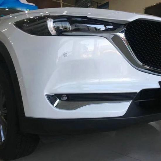 For Mazda CX-5 CX5 KF 2017-2021 Chrome Front Fog Light Lamp Eyelid Cover Trim