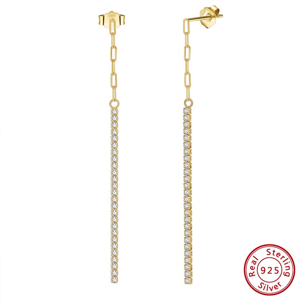 

ORSA JEWELS 14K Gold Plated Paperclip Chains Tennis Bracelet For Women 925 Sterling Silver Handmade Bracelets Jewelry SB141