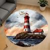 1pc Lighthouse Sea Round Chair Mat Office Area Rug - Non-Slip, Floor Mat for Office, Bedroom, Ideal Home Decor Gift P0105115