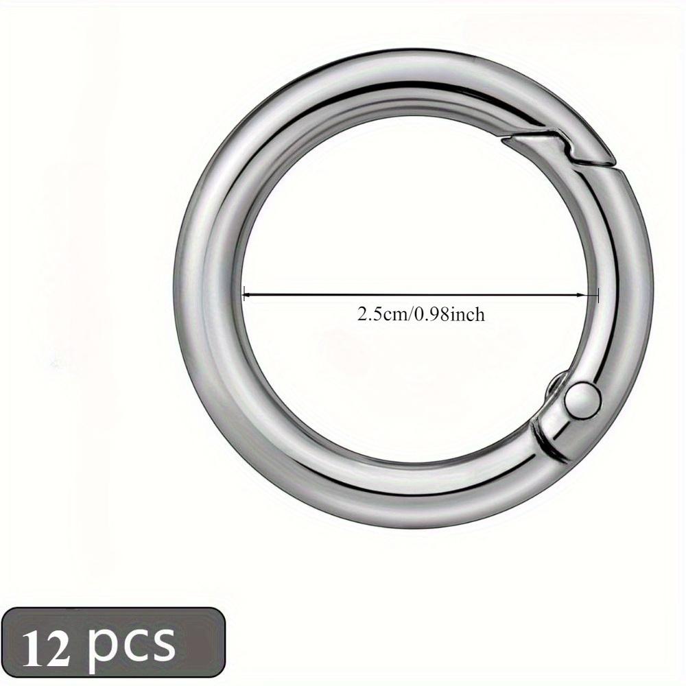 12PCS Metal Spring O Rings, Round Snap Buckle, Spring Keyring Buckle, Round Clips for Buckles, Bags, Purses, Keyrings