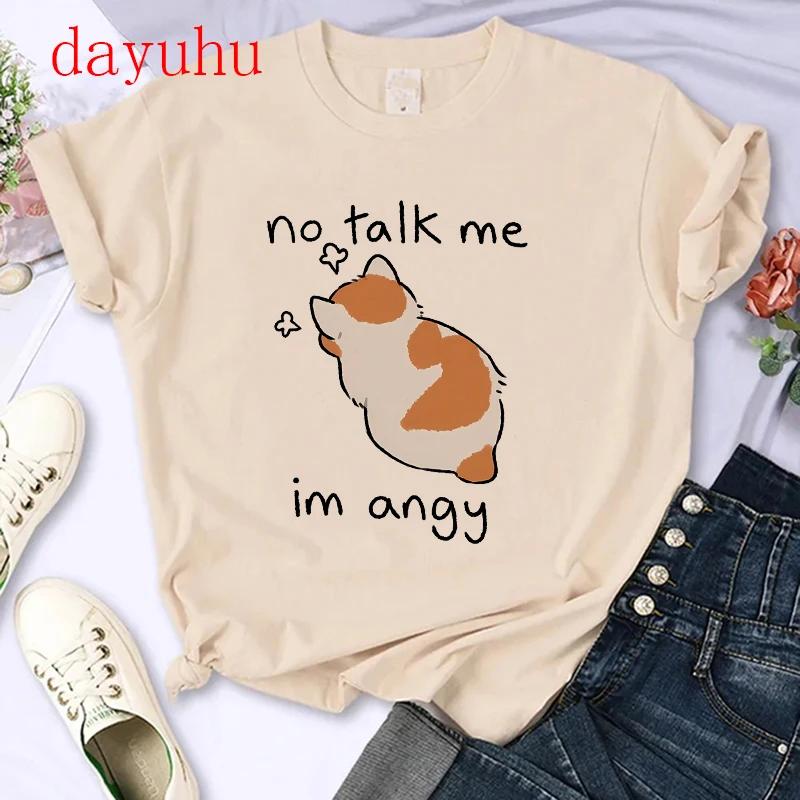 T-shirt Gatto Stile Chinoiserie Divertente Estiva Tendenza Retrò Cartone Animato Gattino Top Maglietta T-shirt Donna Design Amanti Casual Manica Corta