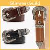 Damen Retro Legierung Gürtel Set Mit Geprägter Schnalle Für Freizeit Und Büro