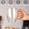 2/4/6PCS 350ML Double Wall Glass Coffee Mug With Handle Transparent Glass Cappuccino Cup Coffee Milk Tea Juice Tea Cup