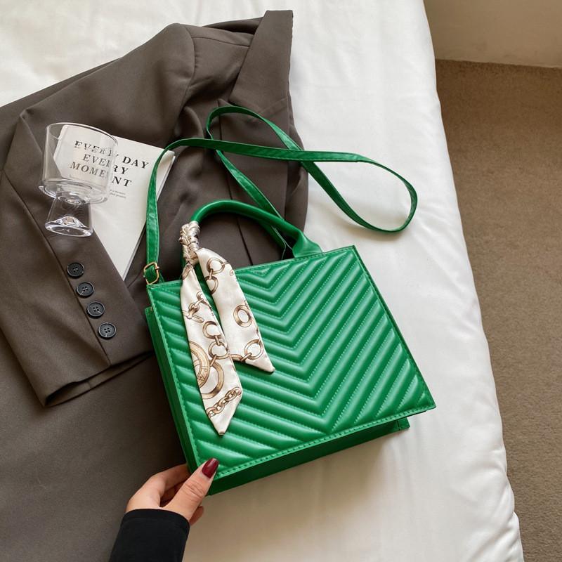

Stylish Pu Leather Small Square Bag For Women Perfect For Casual Outings зелений
