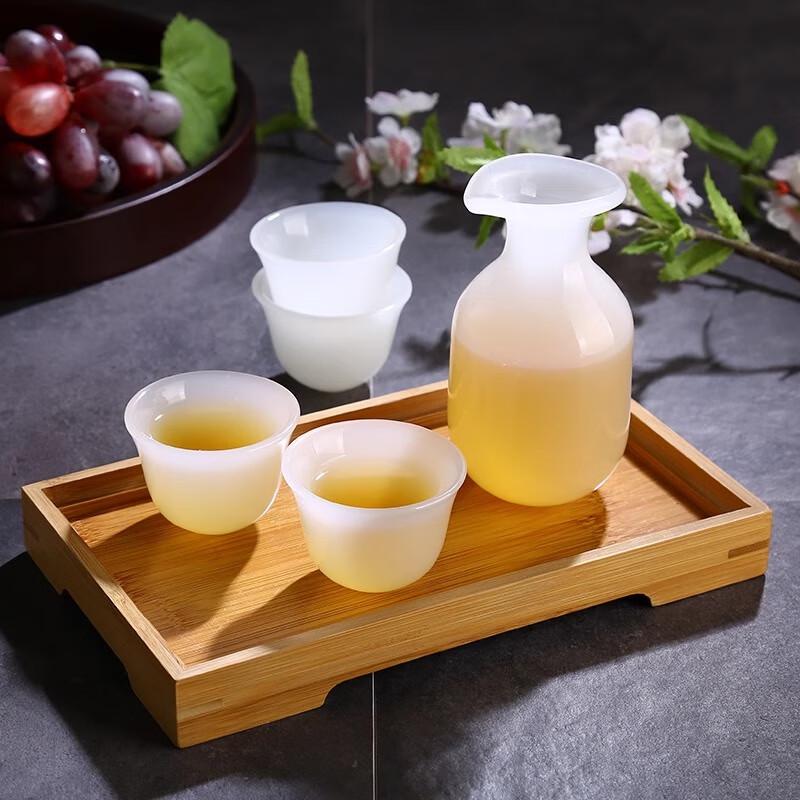 Elegant White Jade Porcelain Wine & Sake Dispenser Set