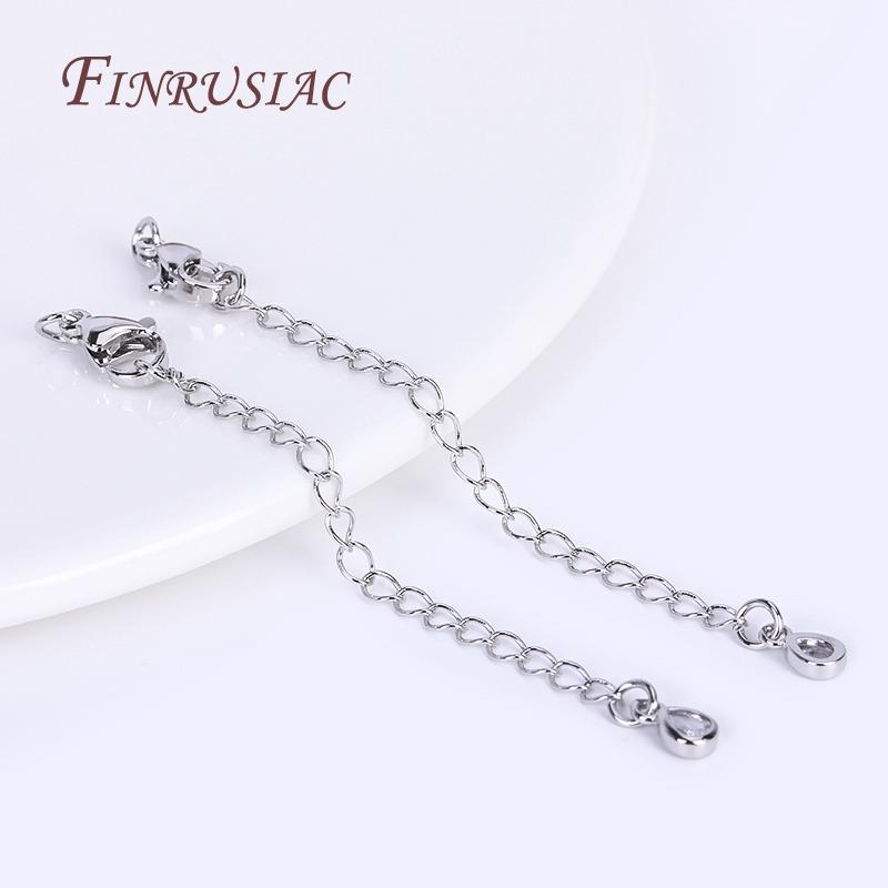 8 Types Full Length 70mm 18K Real Gold Plated Brass Extended Extension Tail Chain with Lobster Clasps, Chain Extender