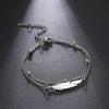 New Simple Feather Stainless Steel Double Layer Bead Chain Ankle Anklets For Women Men Metal Anklet Beach Jewelry Accessories
