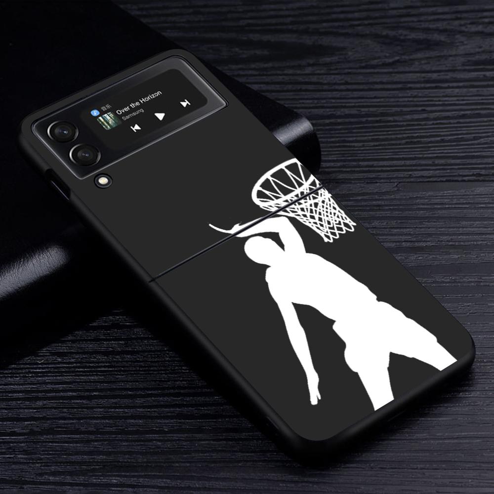 Cell Phone Case for Samsung Galaxy Z Flip3 Flip4 5G Black Coque Z Flip 4 3 Hard PC Cover Zflip3 Funda Basketball Dunk Star Slam