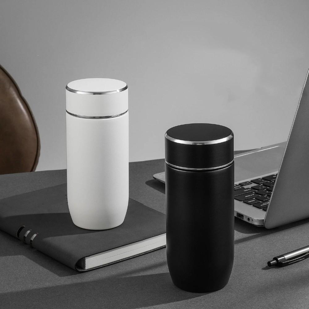 Portable Thermos Water Bottle with Tea Filter Tea Brewing Cup Fashionable Coffee Mug Travel