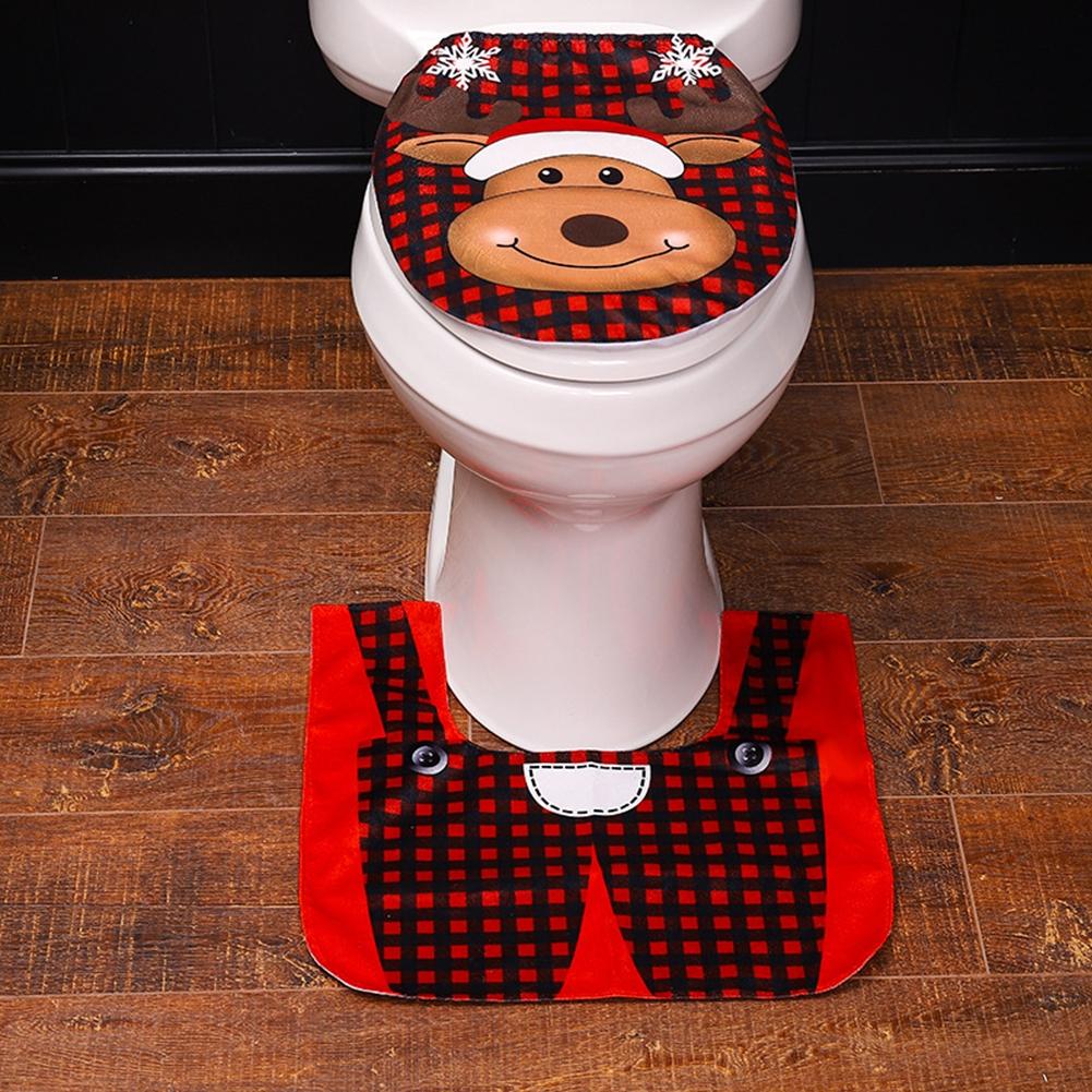 Easy Wash And Reusable Xmas Toilet Cover Rug 40x33cm