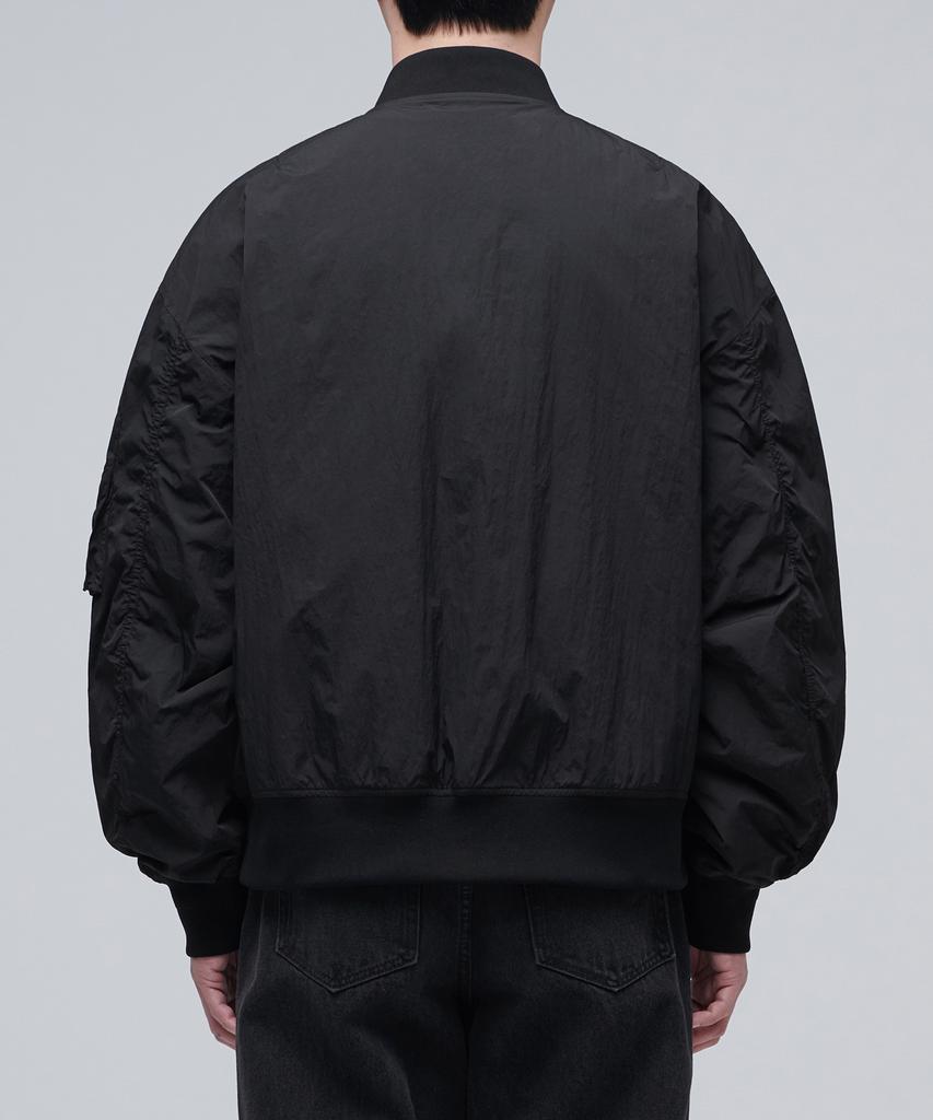 Musinsa Standard Crinkle Oversized Ma-1 Bomber Jacket [Black]