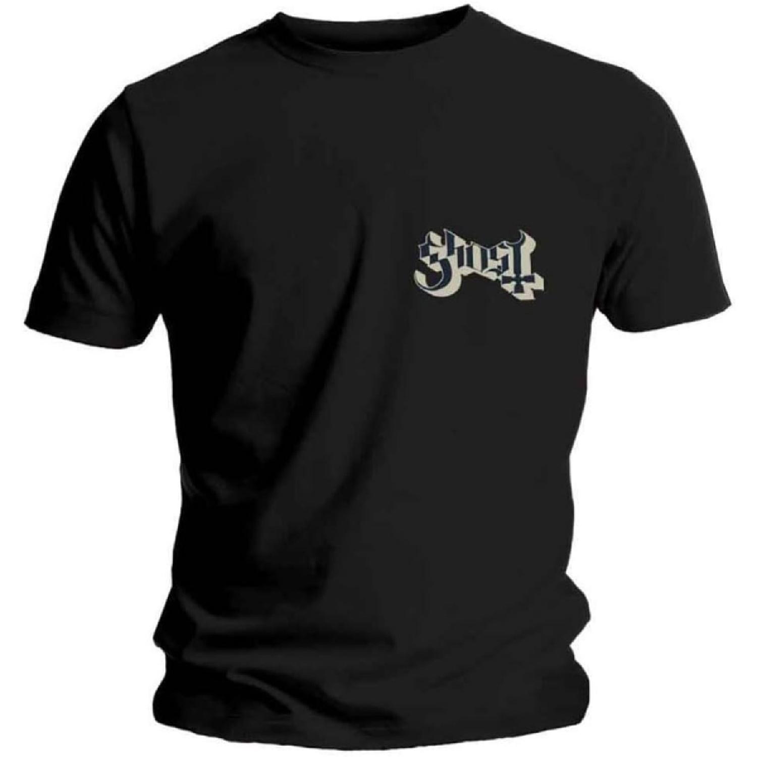 Черная футболка с логотипом группы Ghost Pocket S