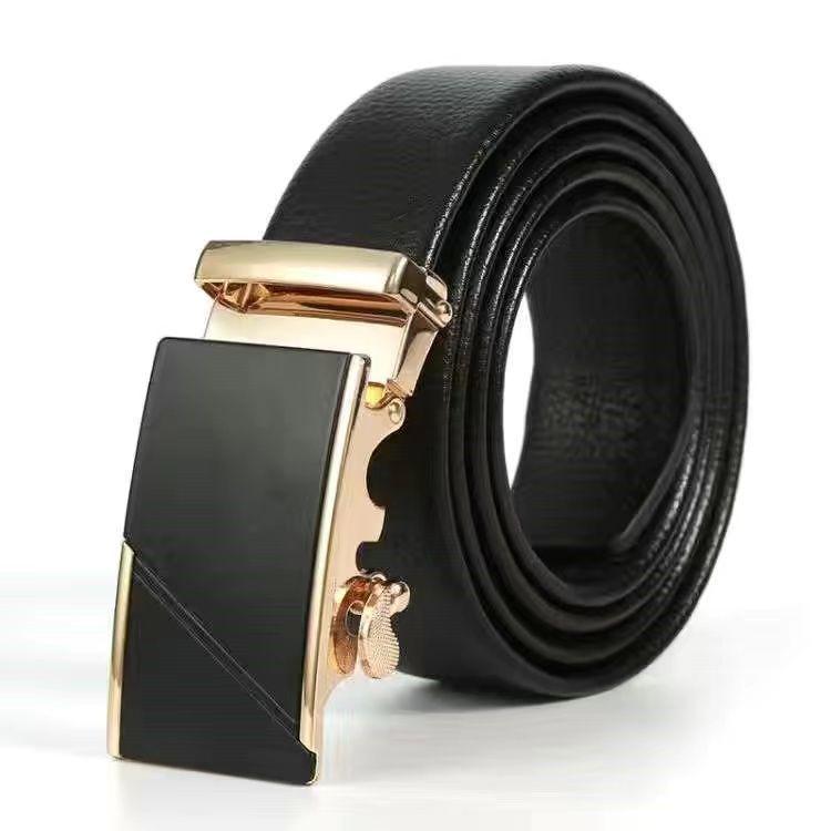 Trendy Youth & Middle-Aged Men's Genuine Leather Automatic Buckle Belt - Korean Style for Casual & Business Wear