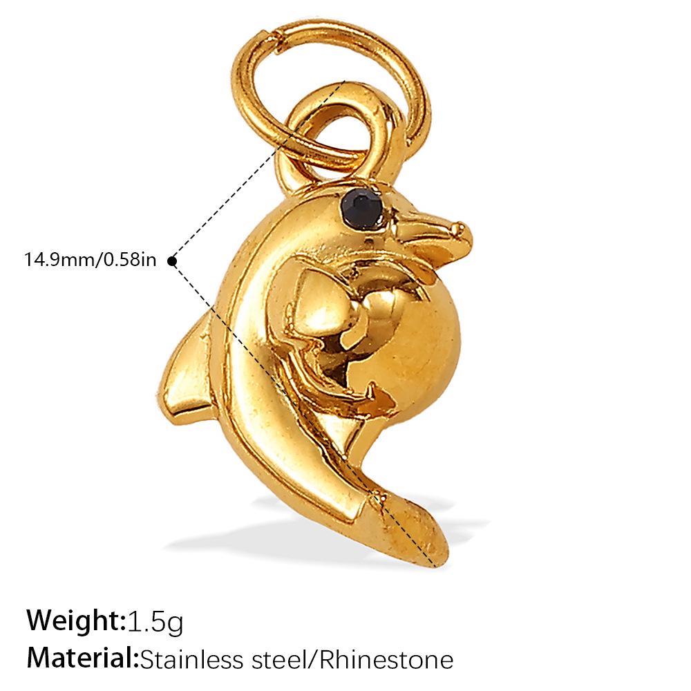18K Gold Ocean Style Turtle & Crab Pendant Necklace - Stainless Steel, Waterproof, Colorfast, Women's DIY Jewelry Accessory.