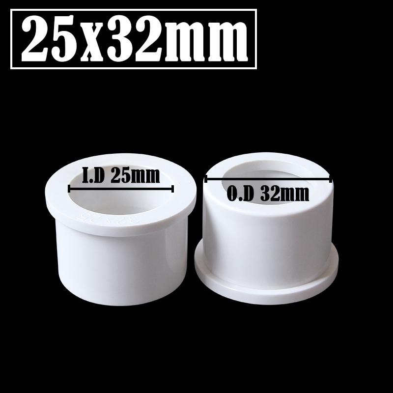 5Pcs/Lot I.D 20/25/32/40/50/63mm PVC Bushing Reducer Connector White PVC Pipe Joints Garden Water Supply Tube Reducing Union