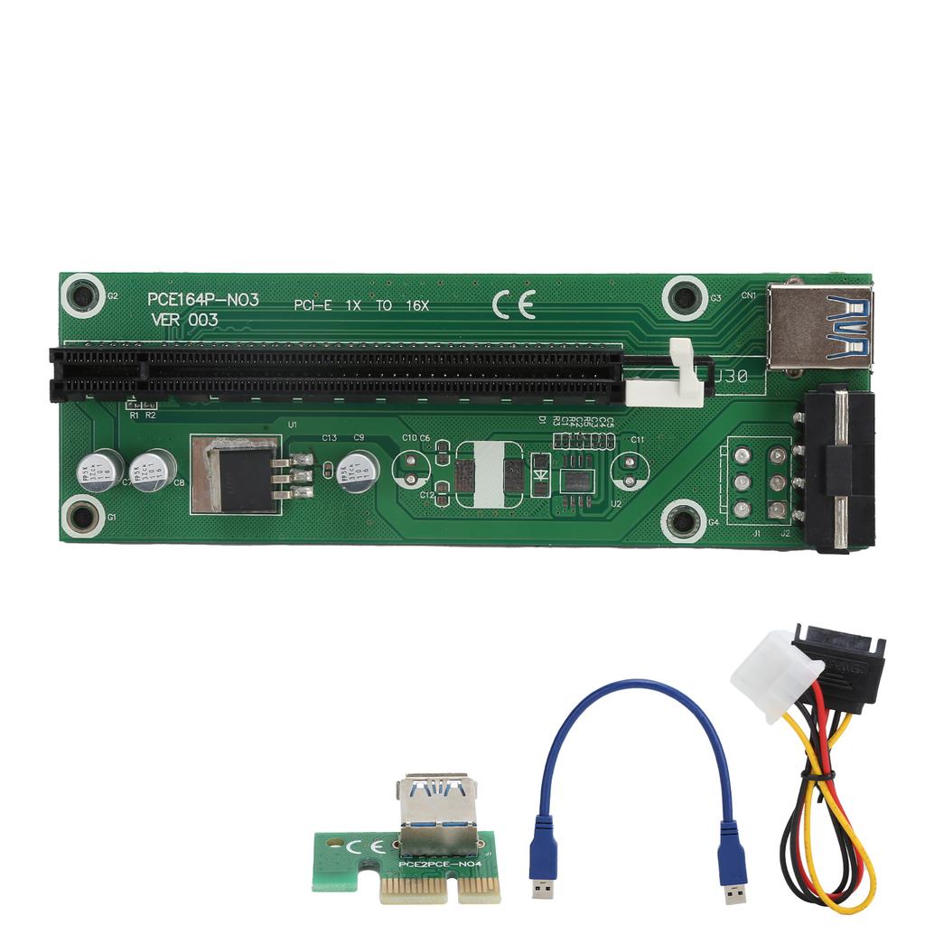 PCIE Riser 60cm 23.6in USB 3.0 PCIe Extender 1X 16X PCIE to Serial SATA Power Cable for Bitcoin Miner006
