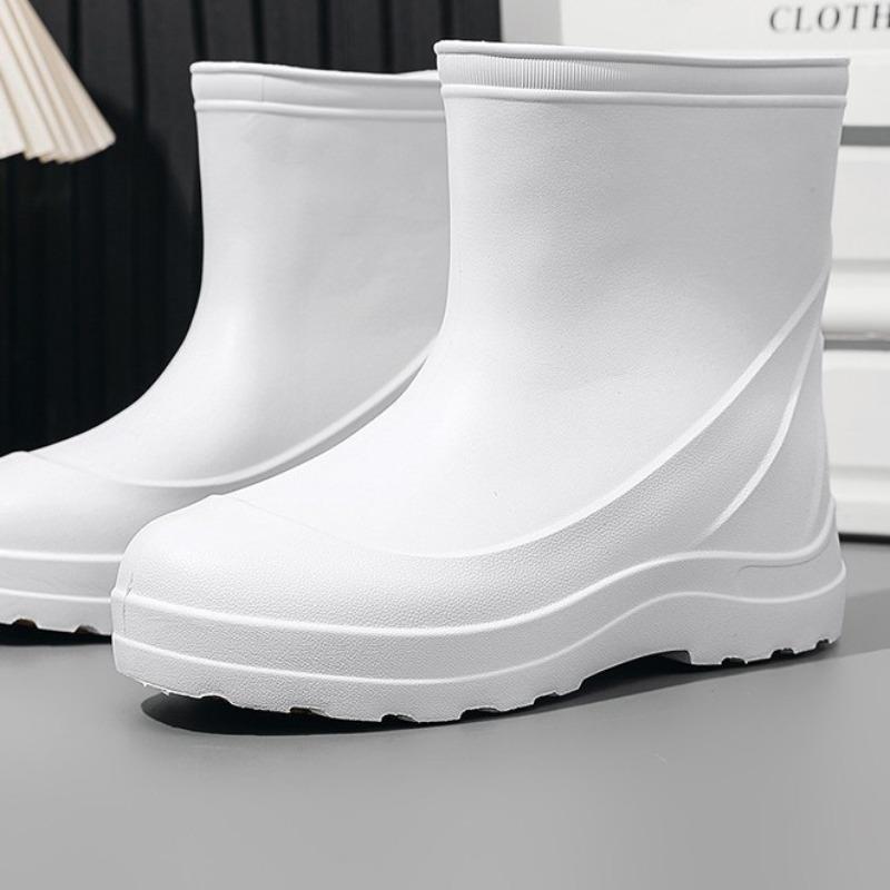 eva non-slip waterproof rain boots unisex winter warm light work shoes medium tube bag head water boots factory S