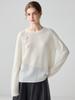 Women's Round Neck Cashmere Sweater - Autumn/Winter, Solid Color, Loose Fit, Long Sleeve Pullover