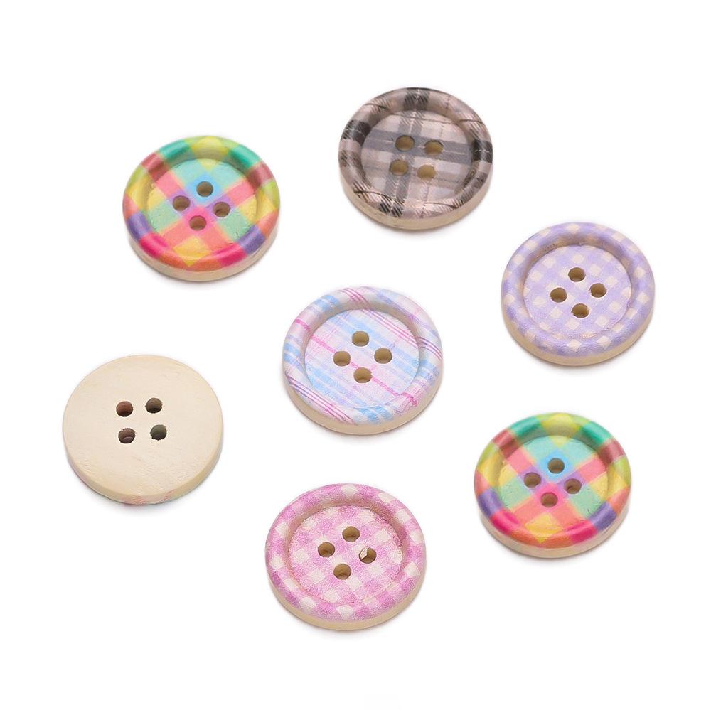 10Pcs Round Heart Pentagram Decorative Wood Buckle Handmade DIY Doll Costume Button