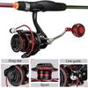 Nowy poszycia zestaw kołowrotków wędki 5 sekcji wędka z włókna węglowego Spinning Fishing Reel metalowa kulka uchwyt wędka Combo
