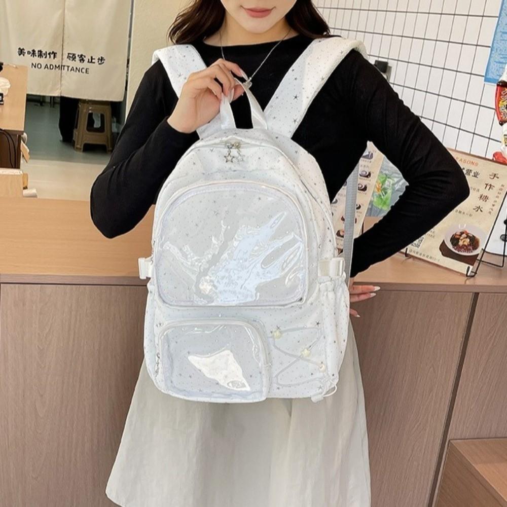 Oxford Stoff Stern Rucksack Druck Transparent Itabag Lässiger Nylon Rucksack Damen