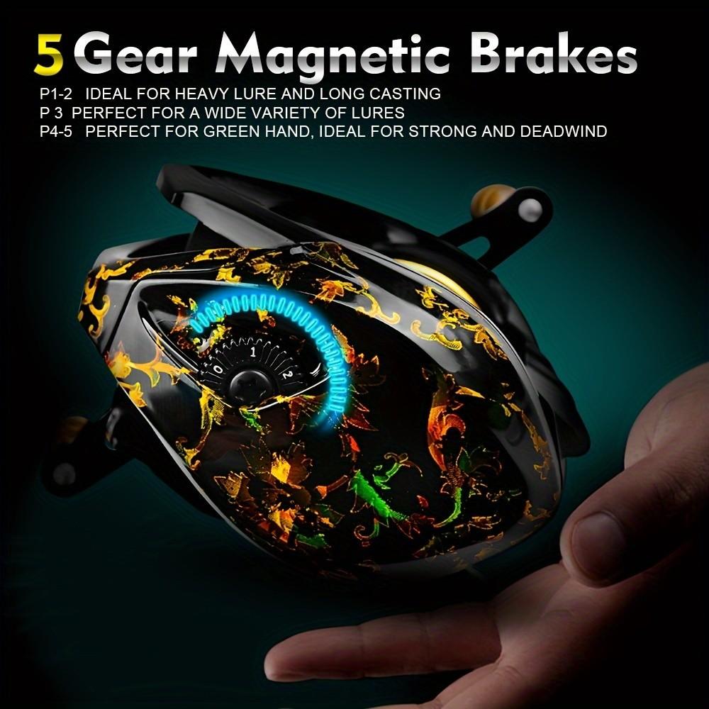 High-Speed Baitcast Reel, 7.2:1 Gear Ratio, Aluminum Metal Spool, 17.64LB Max Drag, Magnetic Brake System, Ergonomic Handle for Precision Control