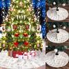 1/5pcs Christmas Tree Skirt White Plush Xmas Tree Bottom Decor Skirt Mat Christmas Decor Carpet DIY Home New Year Decor Supplies